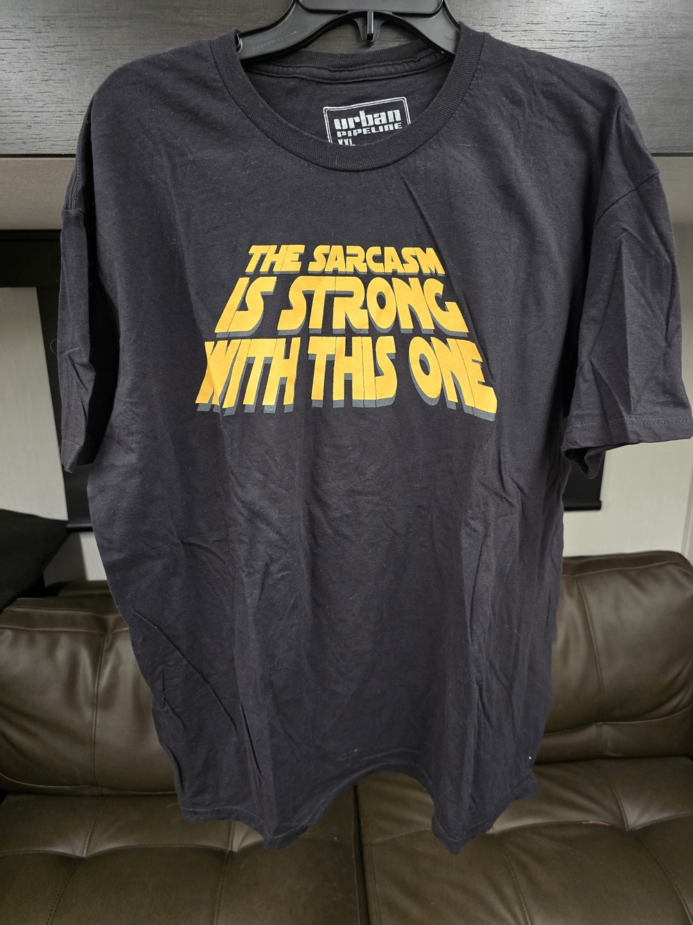 Urban Pipeline, Black Graphic Tee "The Sarcasm Is Strong With This One"